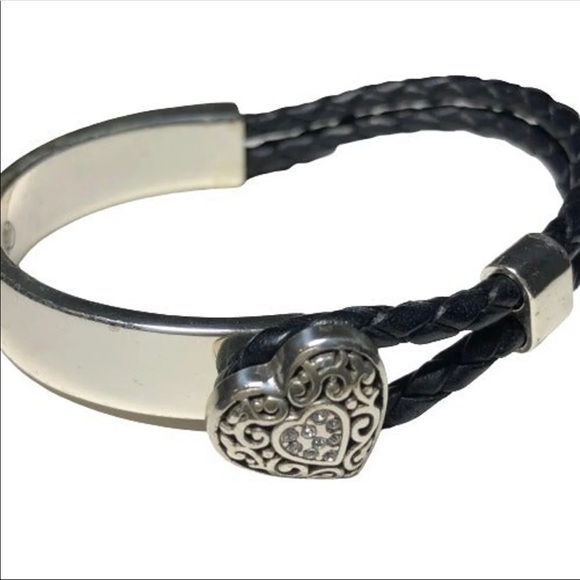 Leather/Silver rope bracelet by Brighton - Picture 2 of 5